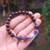Natural Rose Wood Bracelet With Amethyst , Rutilated Quartnz & Hematite Stones Bracelet - Men Bracelet Natural Rose Wood Bracelet With Amethyst , Rutilated Quartnz & Hematite Stones Bracelet - Men Bracelet