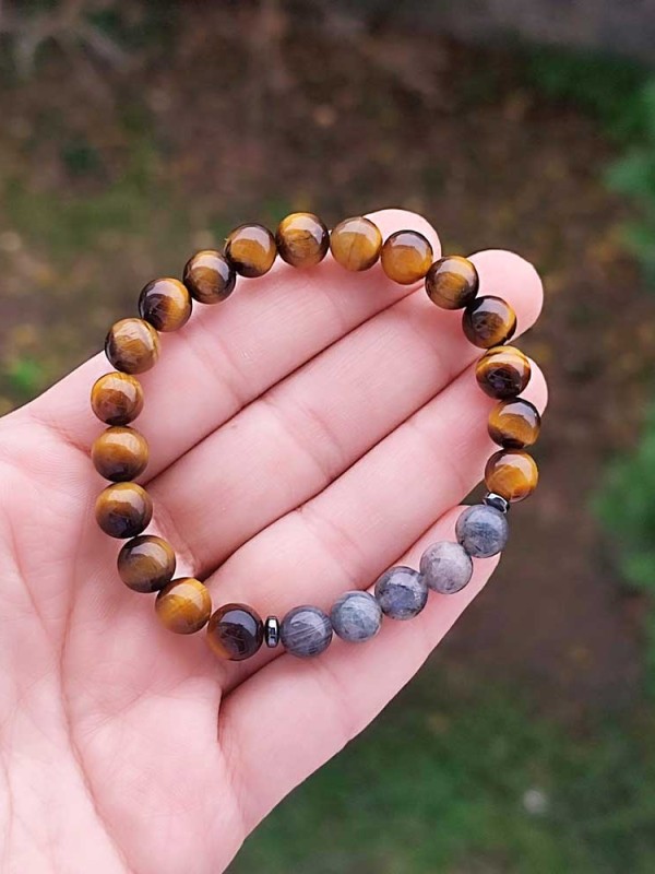 8mm Kaplan Gözü & Labradorit Taşi Bileklik