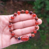 Natural Rose Wood & Red Agate Stone Bracelet - Men Bracelet Natural Rose Wood & Red Agate Stone Bracelet - Men Bracelet