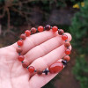 Natural Rose Wood & Red Agate Stone Bracelet - Men Bracelet Natural Rose Wood & Red Agate Stone Bracelet - Men Bracelet