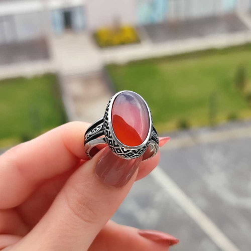 925 Sterling Silver Natural Yemeni Agate Ring - Men Ring 925 Sterling Silver Natural Yemeni Agate Ring - Men Ring