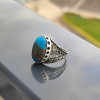 925 Silver Natural Turquoise Stone Ring - Men Ring