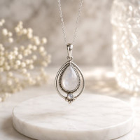 925  Sterling Silver Moonstone Pendant - Special Design