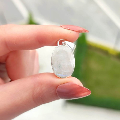 925 Silver Moonstone Pendant  - Oval Shape