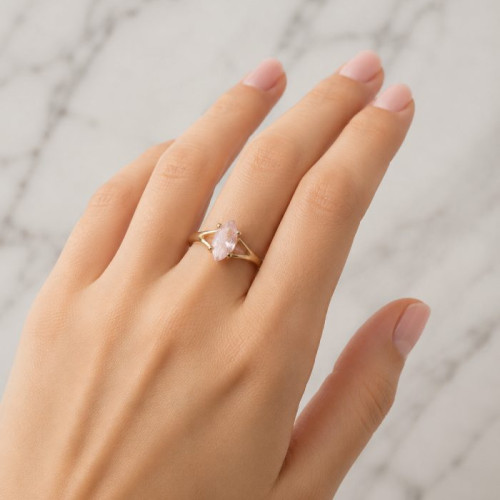 925 Sterling Silver Morganite Stone Ring