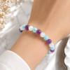 Multi Stone Bracelet , 8mm Amethyst , Amazonite & Moonstone Bracelet