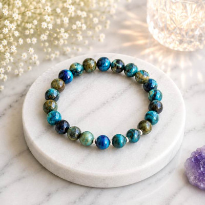 8mm Natural Blue Tiger Eye Stone Bracelet