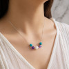 Multi Stone Pendant amethyst , turquoise , pearl in One Pendant