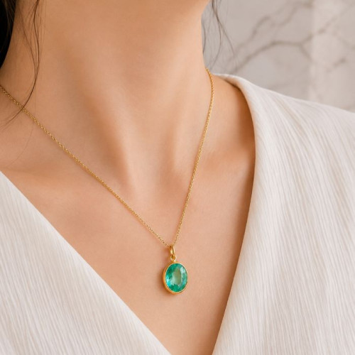 925 Silver Fluorite Stone Pendant