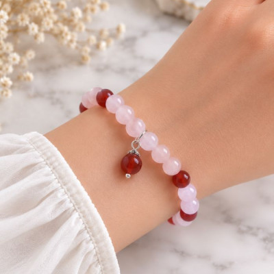 Natural Rose Quartz Stone Bracelet