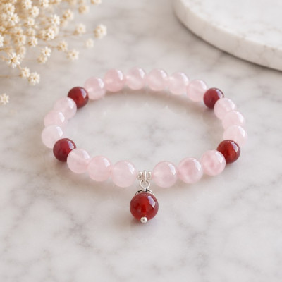 Natural Rose Quartz Stone Bracelet