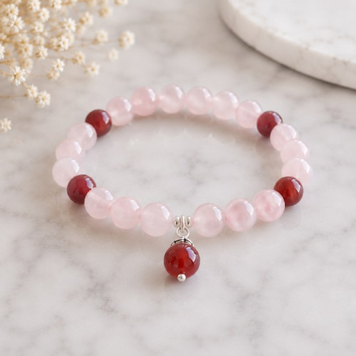 Natural Rose Quartz Stone Bracelet
