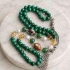925 Sterling Silver Malachite Stone Rosary - Men Rosary