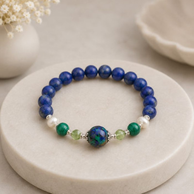8mm Lapis Lazuli ,azurit malakil Bileklik