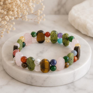 Multi Stone Bracelet ,Several Tybes Of Stones