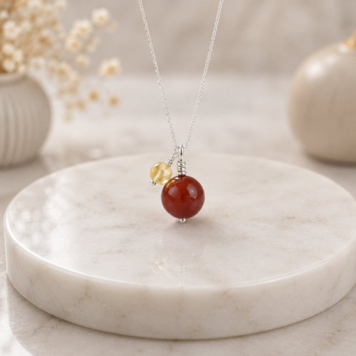 Multi Stone Pendant agate &  citrine in One Pendant