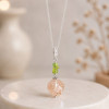 925 Sterling Silver Citrine & peridot Stone Pendant