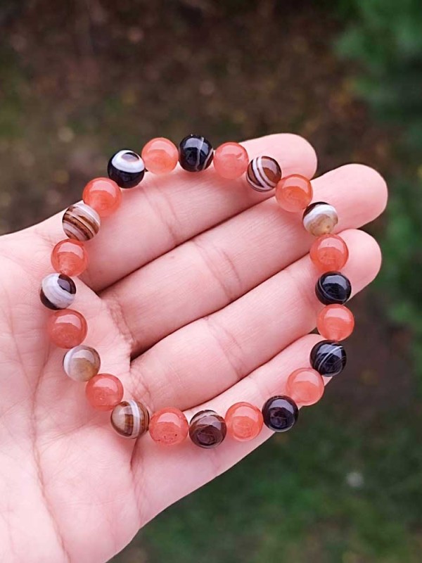 8mm Yemen Akik & Siyah Akik Bileklik