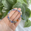 8 mm Labradorite Stone , Blue Agate & Amber Bracelet