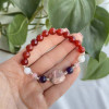 8mm Natural Red Agate , Rhodochrosite , Pearl & Amethyst Bracelet 8mm Natural Red Agate , Rhodochrosite , Pearl & Amethyst Bracelet