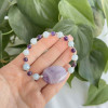 8mm Natural Aquamarine & Amethyst Stone Bracelet 8mm Natural Aquamarine & Amethyst Stone Bracelet