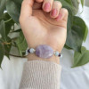 8mm Natural Aquamarine & Amethyst Stone Bracelet 8mm Natural Aquamarine & Amethyst Stone Bracelet
