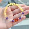 Multi Stone Bracelet ,6mm citrine ,amethyst , crystal quartz & amber Stones Bracelet Multi Stone Bracelet ,6mm citrine ,amethyst , crystal quartz & amber Stones Bracelet