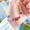 Multi Stone Bracelet ,6mm citrine ,amethyst , crystal quartz & amber Stones Bracelet Multi Stone Bracelet ,6mm citrine ,amethyst , crystal quartz & amber Stones Bracelet
