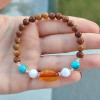 Natural Coke Wood Bracelet With turquoise , moonstone,amber Natural Coke Wood Bracelet With turquoise , moonstone,amber