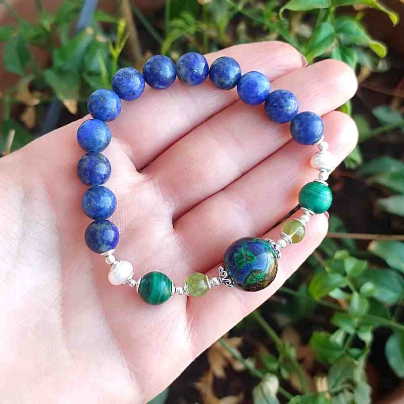 8mm Lapis Lazuli ,azurit malakil Bileklik