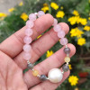 Multi Stone Bracelet , 8mm Rose Quartz ,citrine , labrodorete ,  & pearl Stones Bracelet
