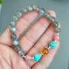 Multi Stone Bracelet , 8mm Labradorite , Tuquoise , Amber & Rhodochrosite Stones Bracelet Multi Stone Bracelet , 8mm Labradorite , Tuquoise , Amber & Rhodochrosite Stones Bracelet
