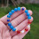 Multi Stone Bracelet , 8mm Blue Agate , Lapis Lazuli , Pearl & Red Agate Bracelet