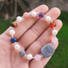 Multi Stone Bracelet , Pearl With Several Tybes Of Stones