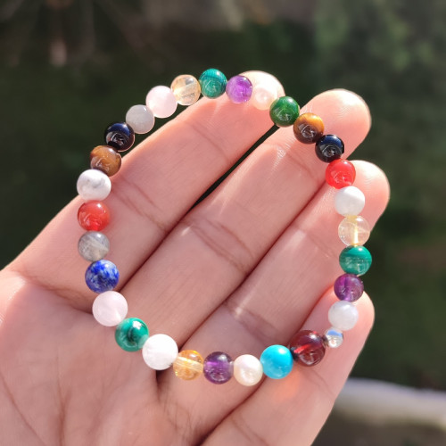 Seven Chakras Bracelet , More Than 12 Kind Of Gemstone in One Bracelet 6 mm Seven Chakras Bracelet , More Than 12 Kind Of Gemstone in One Bracelet 6 mm