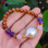Natural Coke Wood Bracelet With Rose Quartz , Amethyst Stones & Pearl
