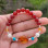 Multi Stone Bracelet , 8mm Red Agate , Amber , Turquoise , Citrine & Pearl Bracelet