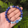 8mm Lapis Lazuli , Akuamarin & Kiyanit Taşlari Bileklik