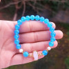 Multi Stone Bracelet , 8mm Blue Agate & Pearl  Bracelet