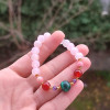 Multi Stone Bracelet , 8mm Rose Quartz , Rhodochrosite , Red Agate & Malachite Stones Bracelet Multi Stone Bracelet , 8mm Rose Quartz , Rhodochrosite , Red Agate & Malachite Stones Bracelet