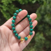 8mm Natural Malachite Stone & Amber Bracelet