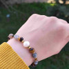 Multi Stone Bracelet , 8mm Natural Tiger Eye , Pearl & Labradorite Stones Bracelet Multi Stone Bracelet , 8mm Natural Tiger Eye , Pearl & Labradorite Stones Bracelet