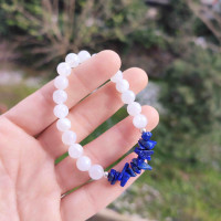 8mm Natural Moonstone & Lapis Lazuli Bracelet