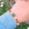 Multi Stone Bracelet , 6mm Moonstone , Red Agate , Tiger Eye , Pearl & Green Emerald Stones Bracelet Multi Stone Bracelet , 6mm Moonstone , Red Agate , Tiger Eye , Pearl & Green Emerald Stones Bracelet