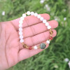 Multi Stone Bracelet , 6mm Moonstone , Red Agate , Tiger Eye , Pearl & Green Emerald Stones Bracelet Multi Stone Bracelet , 6mm Moonstone , Red Agate , Tiger Eye , Pearl & Green Emerald Stones Bracelet