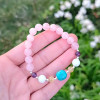 Multi Stone Bracelet , 8mm Rose Quartz , Turquoise , Moonstone , Amethyst & Citrine Stones Bracelet Multi Stone Bracelet , 8mm Rose Quartz , Turquoise , Moonstone , Amethyst & Citrine Stones Bracelet