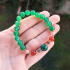 Multi Stone Bracelet , 8mm Green Agate , Red Agate , Rhodochrosite , Amethyst & Malachite Stones Bracelet Multi Stone Bracelet , 8mm Green Agate , Red Agate , Rhodochrosite , Amethyst & Malachite Stones Bracelet
