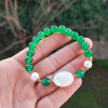 Multi Stone Bracelet , 8mm Green Agate , Pearl & Mother Of Pearl Stones Bracelet Multi Stone Bracelet , 8mm Green Agate , Pearl & Mother Of Pearl Stones Bracelet