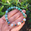 Multi Stone Bracelet  , 8mm Natural Chrysocolla , Moonstone , Hematite  & White Pearl Bracelet