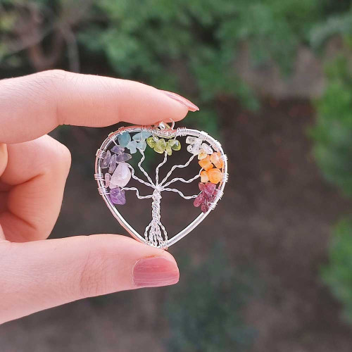 7 Çakra Doğal Taş Kolye